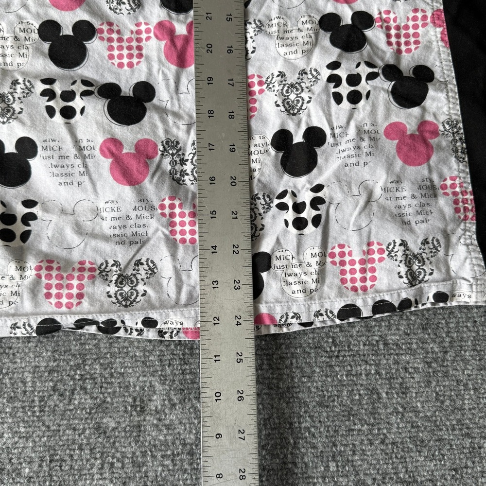 Disney Mickey Mouse Scrub Top Womens 3XL Pink Black V-Neck Short Sleeve 6875C - Picture 6 of 6